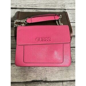 GUESS Pink Leather Handbag Chain Handles